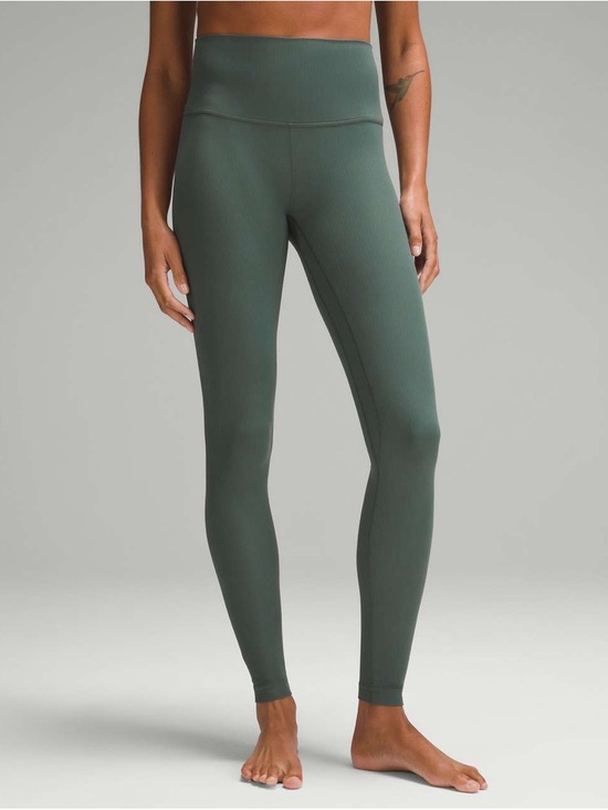 lululemon athletica Pants - Lululemon Align Ribbed High-Rise Pant 28" - Dark Forest Green Leggings